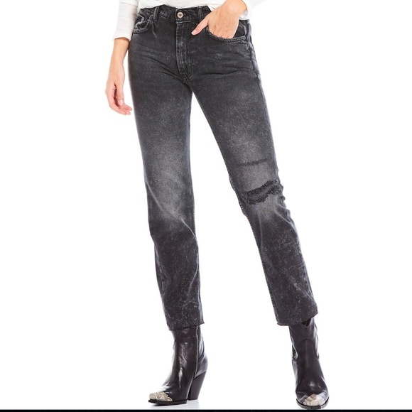NWT FREE PEOPLE Vixen black Cigarette jeans - 25 - Picture 1 of 11